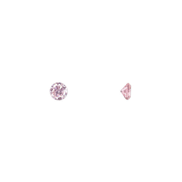 Gem, cubic zirconia, pink, 4mm faceted round, Mohs hardness 8-1/2. Sold per pkg of 5. image number 0