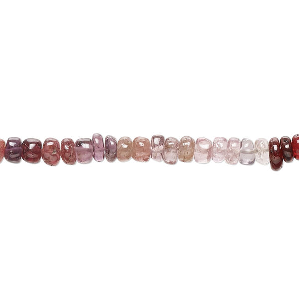 Bead, multi-spinel (natural), 4x2mm-4x3mm hand-cut rondelle with set pattern and 0.4-1.4mm hole, B grade, Mohs hardness 8. Sold per 8-inch strand, approximately 90 beads. image number 0