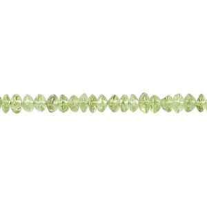 Peridot 1pkg1, hand-cut rondelle bead natural 15.5-16 inch 4x3mm