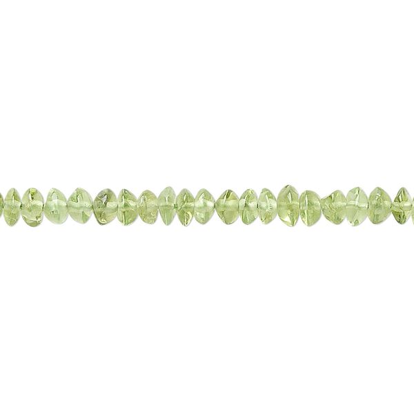 Peridot 1pkg1, hand-cut rondelle bead natural 15.5-16 inch 4x3mm image number 0