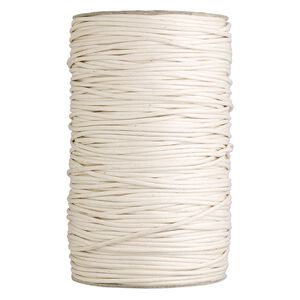 Cord, waxed cotton, ivory, 3mm round. Sold per 300-yard spool.