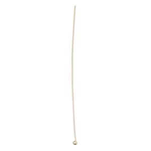 Head pin, 14Kt gold-filled, 2 inches with 1.5mm ball, 24 gauge. Sold per pkg of 4.