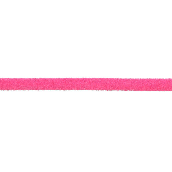 Cord, velveteen and rubber, pink, 3mm round with 1-1.5mm hole. Sold per pkg of 5 feet. image number 0