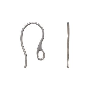 Ear wire fishhook 1pkg20, 19mm flat / closed loop, 18 gauge stainless steel 10 pair