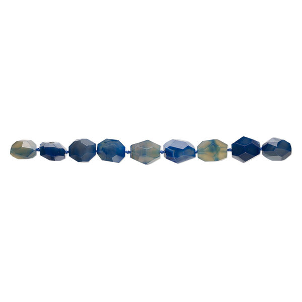 Agate 1pkg1, faceted nugget bead B grade, 18 inch graduated medium to large image number 2