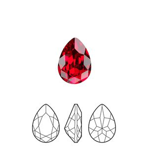 Fancy stone 144pk light Siam foil back, Preciosa MAXIMA Czech crystal rhinestone 14x10mm pear