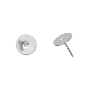 Earstud 1pkg100, 10mm flat pad, stainless steel 50 pair