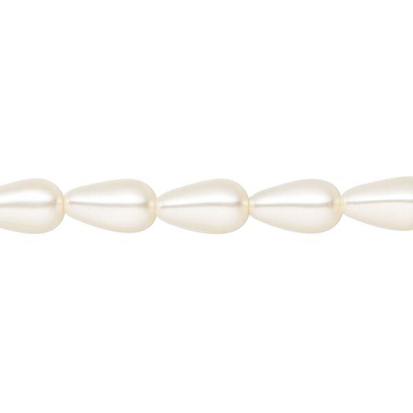 Pearl 150pk light creamrose, Preciosa Czech crystal 10x6mm pear image number 0