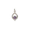 Amethyst / sterling silver 1pkg1, marquise drop natural antiqued 13.5x9mm image number 1