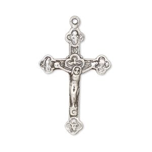 Focal, antiqued sterling silver, 31x20mm crucifix. Sold individually.