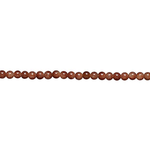 Bead, brown goldstone (glass) (man-made), 2mm round. Sold per 15-1/2" to 16" strand. image number 0