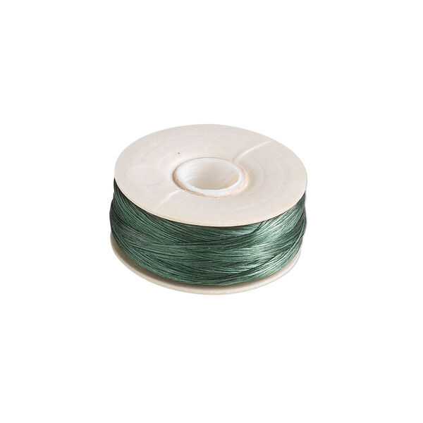 Thread, Nymo®, nylon, green, size OO. Sold per 110-yard bobbin. image number 0