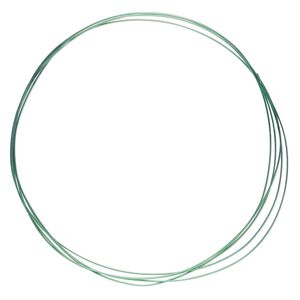 Wire, anodized niobium, green, half-hard, round, 22 gauge. Sold pkg of 5 feet.
