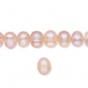 Pearl, cultured freshwater, mauve, 6-7mm semi-round, D grade, Mohs hardness 2-1/2 to 4. Sold per 16-inch strand.