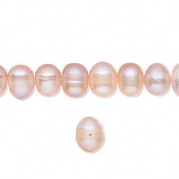 Pearl, cultured freshwater, mauve, 6-7mm semi-round, D grade, Mohs hardness 2-1/2 to 4. Sold per 16-inch strand. image number 0