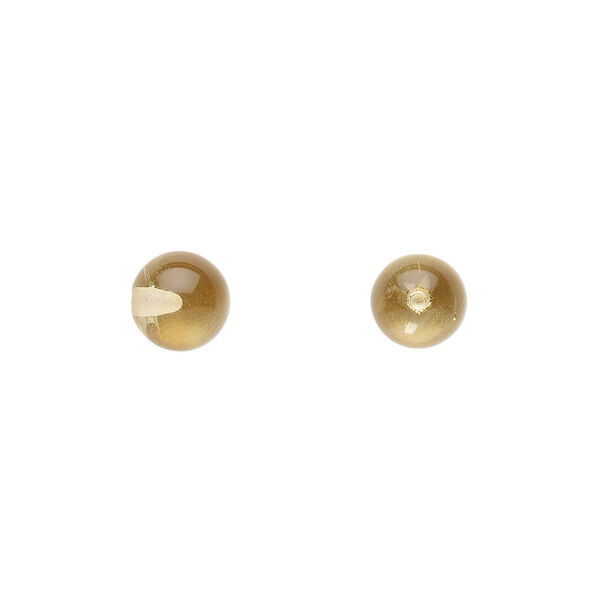 Citrine 1pkg2, half-drilled round bead B grade, 6mm image number 0