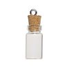 Component, glass / cork / nickel-finished steel, clear, 22x11mm bottle with stopper and screw eye. Sold per pkg of 100. image number 1