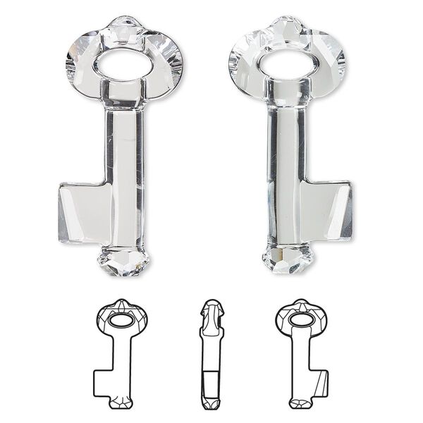 Focal 1pk crystal, Crystal Passions® 50x21mm pendant key 6919 image number 0