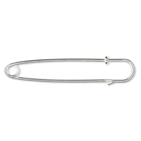 Kilt pin, silver-finished brass, 3 inches. Sold per pkg of 10. image number 0
