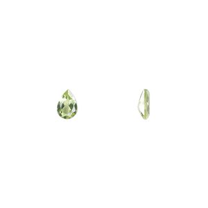 Peridot 1pkg4, hand-cut faceted pear gem natural 6x4mm