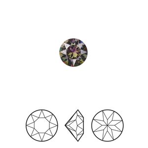 Chaton 4pk crystal vitrail light foil back, Crystal Passions® 8.16-8.41mm round SS39 1088