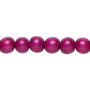 Bead, Taiwanese cheesewood (dyed / waxed), dark purple, 7-8mm round. Sold per pkg of (2) 15-1/2" to 16" strands.