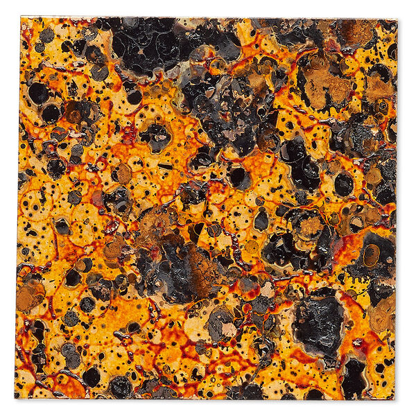 Sheet, Lillypilly, lacquered copper, molten sun patina, 3-inch single-sided square, 24 gauge. Sold individually. image number 0