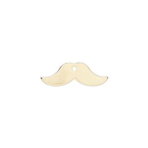 Charm, gold-finished steel, 20x7mm mustache. Sold per pkg of 10.