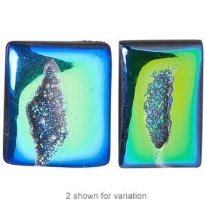 Druzy agate 1pkg1, hand-cut non-calibrated dichroic rectangle cab 25x18mm-40x26mm