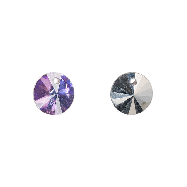 Drop, glass, clear vitrail light, 10mm rivoli, Sold per pkg of 20. image number 0