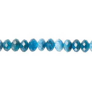 Blue apatite 1pkg1, faceted rondelle bead natural 15.5-16 inch 6x4mm-5x4.5mm