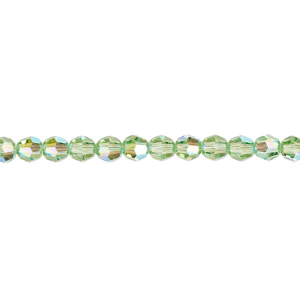 Bead 144pk peridot shimmer, Crystal Passions® 4mm round 5000 image number 0
