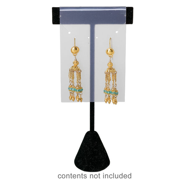 Earring / necklace card, plastic, frosted light blue, 3-1/2 x 2-inch rectangle. Sold per pkg of 100. image number 1