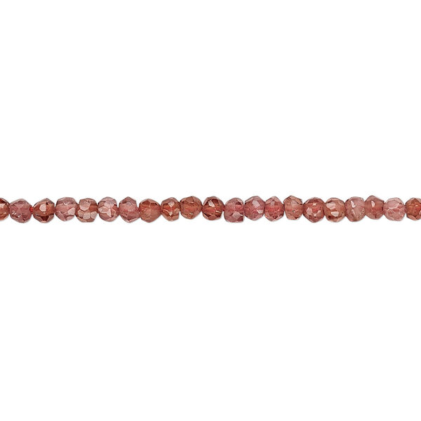 Bead, garnet (dyed), light, 2x2mm-3x2mm hand-cut faceted rondelle, B grade, Mohs hardness 7 to 7-1/2. Sold per 13-inch strand. image number 0