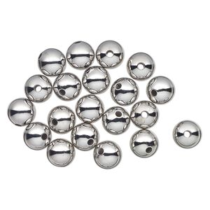 Bead, antique silver-finished brass, 13-14mm round, 3mm inner diameter. Sold per pkg of 20.