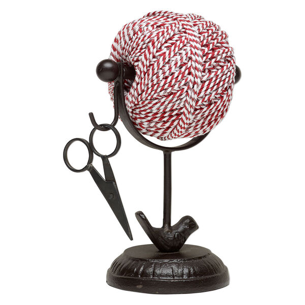 Gift, Hemptique®, cast iron, 7-3/4x3-1/2 inch cord stand with 3-1/2 inch scissors. Sold per 3-piece set. image number 0