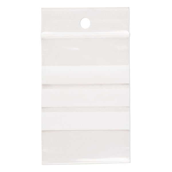 Bag, Tite-Lip™, plastic, white and clear, 2-1/2x2 inch top zip. Sold per pkg of 100. image number 1