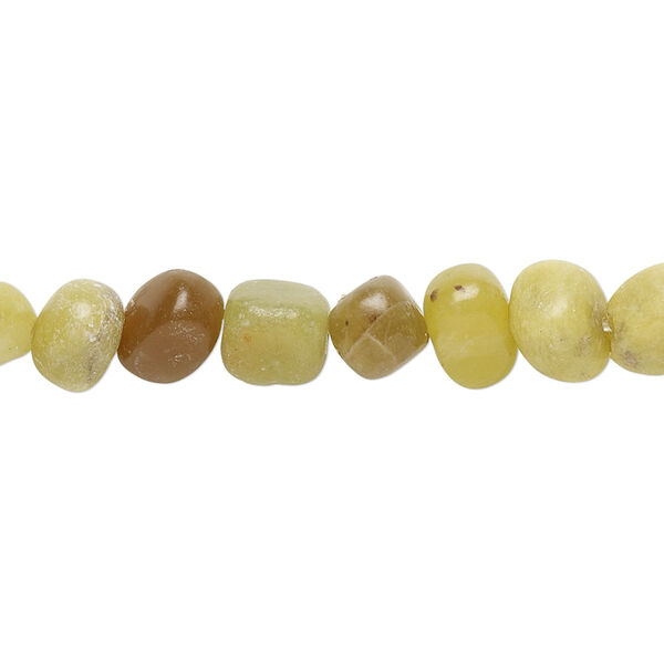 Bead, antique new "jade" (serpentine) (dyed), small chip and small to large pebble, Mohs hardness 2-1/2 to 6. Sold per 15-inch strand. image number 0