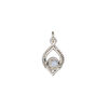 Rainbow moonstone / sterling silver 1pkg1, marquise drop natural antiqued 13.5x9mm image number 1