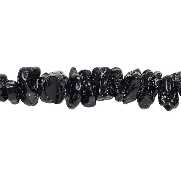 Bead, tektite (waxed), medium chip, Mohs hardness 5 to 5-1/2. Sold per 15" to 16" strand. image number 0