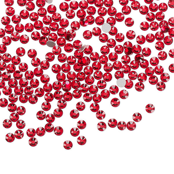 Flat back, Dance With Me™ crystal rhinestone, light Siam, foil back, 2.3-2.5mm rose, SS8. Sold per pkg of 144 (1 gross). image number 0