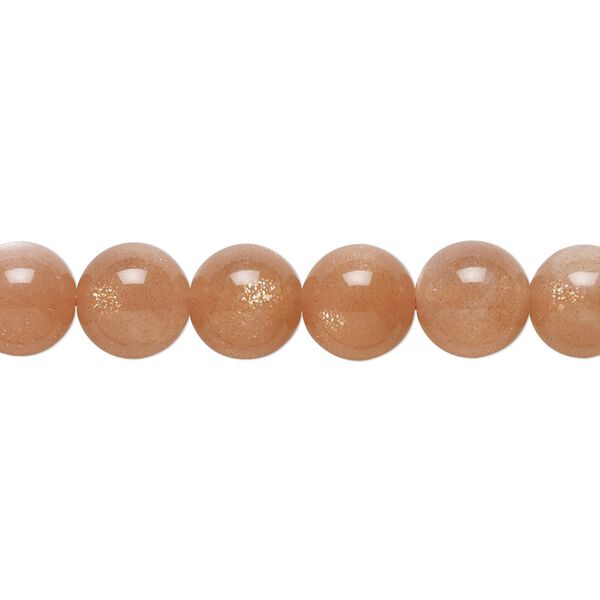 Sunstone 1pkg1, semi-round bead natural 7 inch 8-8.5mm image number 0