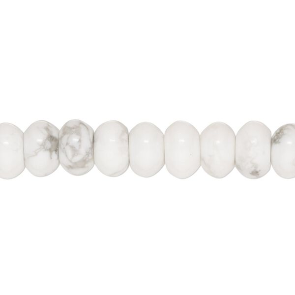 Howlite 1pkg1, rondelle bead natural 15.5-16 inch 8x5mm image number 0