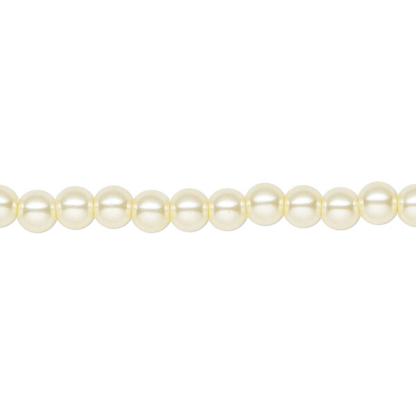 Pearl 2pk ivory, Celestial Crystal® 4mm round 15.5-16 inch image number 0