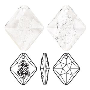Drop 1pk crystal, Crystal Passions® 26mm pendant growing crystal rhombus 6926