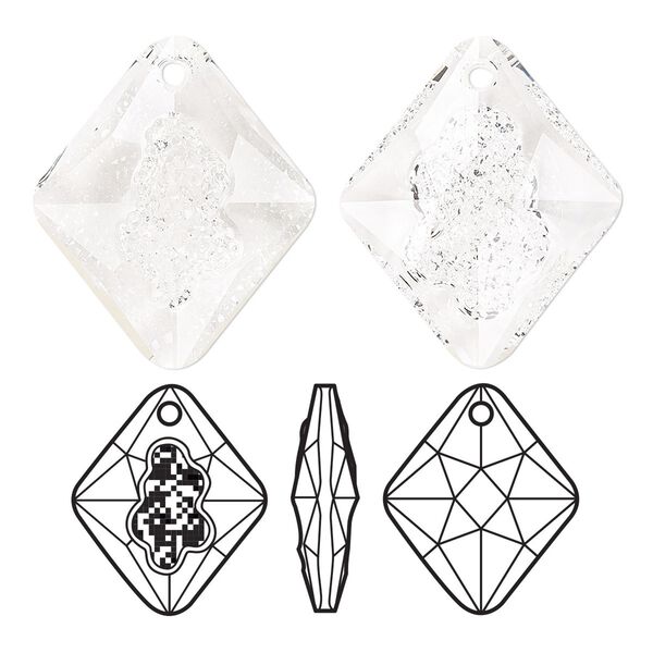 Drop 1pk crystal, Crystal Passions® 26mm pendant growing crystal rhombus 6926 image number 0