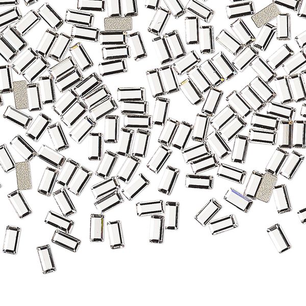 Flat back 12pk crystal foil back, Preciosa MAXIMA Czech crystal rhinestone 4x2mm baguette image number 0