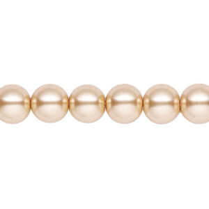 Pearl 1pk champagne, Celestial Crystal® 8mm round 15.5-16 inch