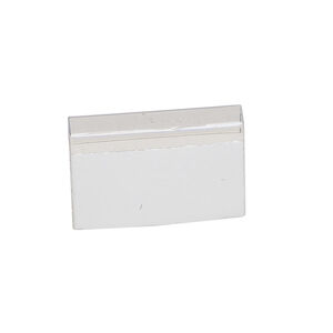 Earring card, PVC plastic, clear, 1 x 1/2 inch rectangle with adhesive front and no holes. Sold per pkg of 100.