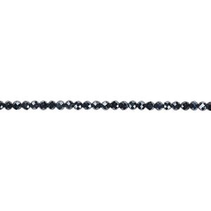 Black spinel 1pkg1, luster hand-cut faceted rondelle bead 12 inch 2mm